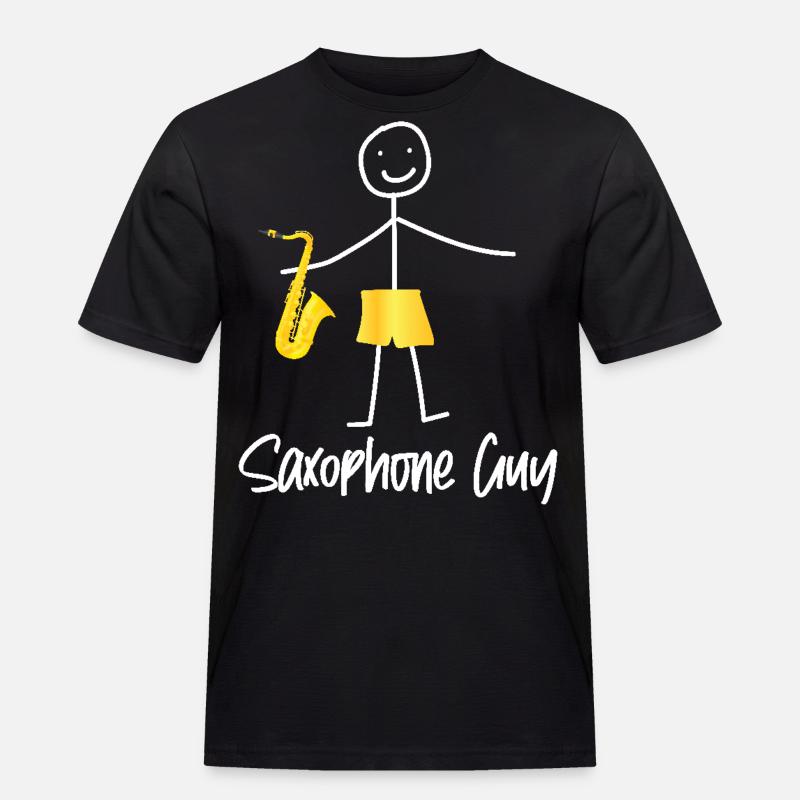 Saxophone Saxophone Guy - Männer Workwear T-Shirt - Schwarz