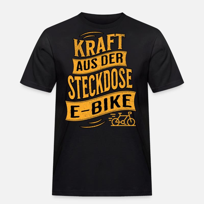 E-Bike E-Biker - Männer Workwear T-Shirt - Schwarz