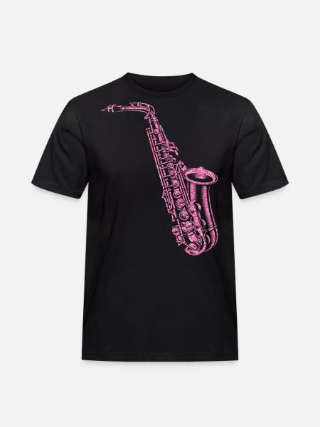 Saxophone Diamonds - Männer Workwear T-Shirt - Schwarz