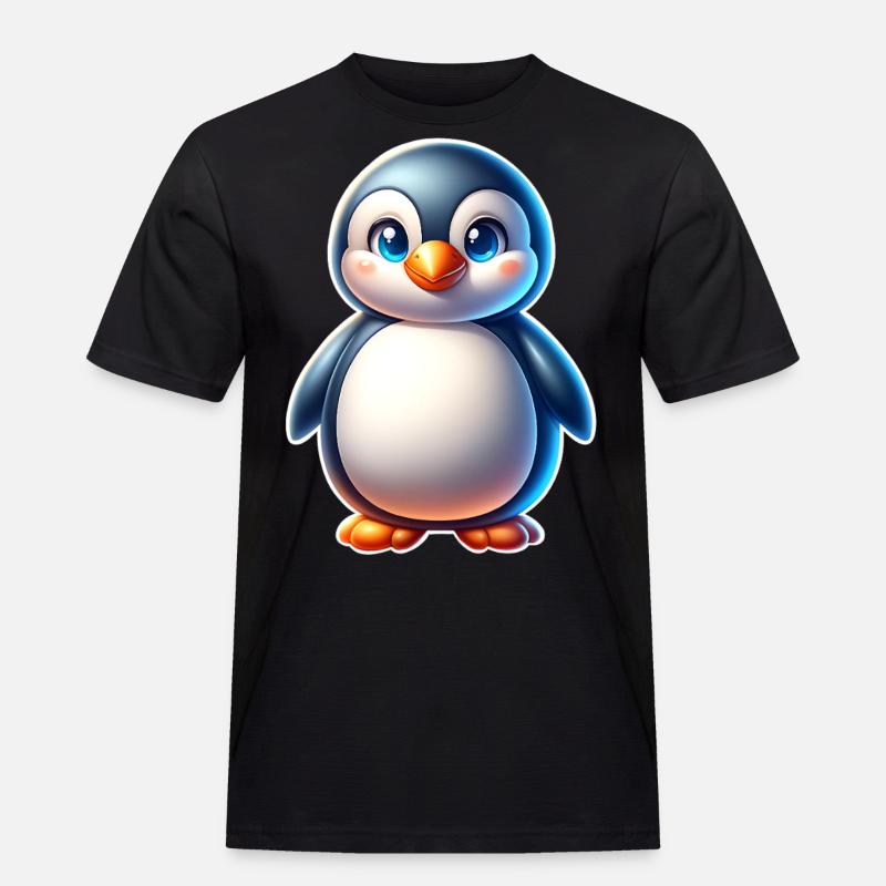 Pinguin - Männer Workwear T-Shirt - Schwarz