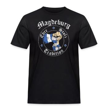 Magdeburg Ehre Stolz Tradition No II - Männer Workwear T-Shirt - Schwarz - Vorne - AI Model Male 178 light (178cm)