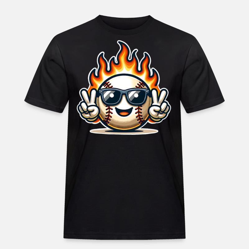 Baseball - Männer Workwear T-Shirt - Schwarz