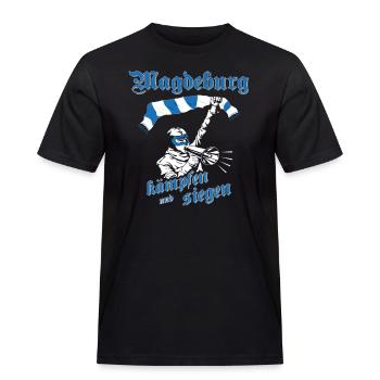 Magdeburg kämpfen und siegen No II - Männer Workwear T-Shirt - Schwarz - Vorne - AI Model Male 178 light (178cm)