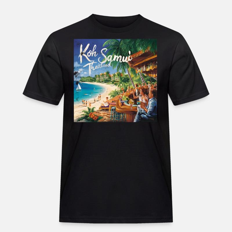 Koh Samui - Männer Workwear T-Shirt - Schwarz