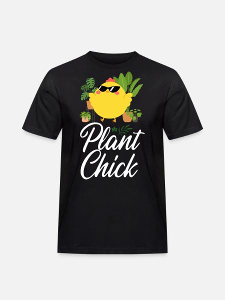 Planteelsker Hagearbeid Kyllingjente - Workwear T-Shirt for menn - svart