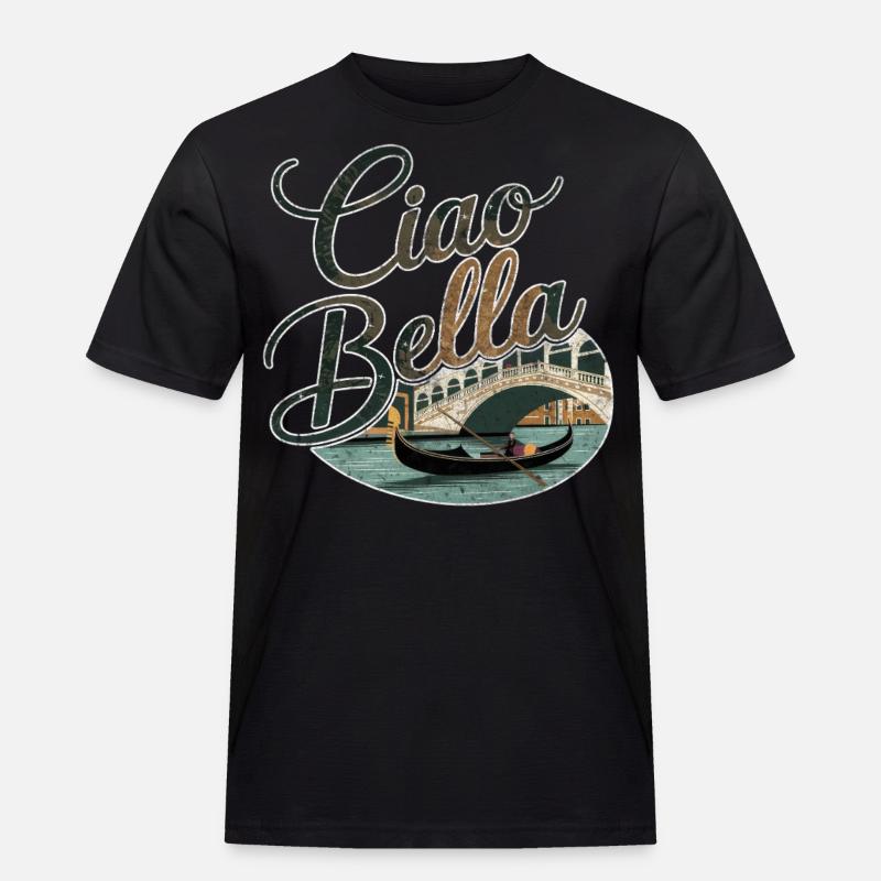 Ciao Bella - Männer Workwear T-Shirt - Schwarz