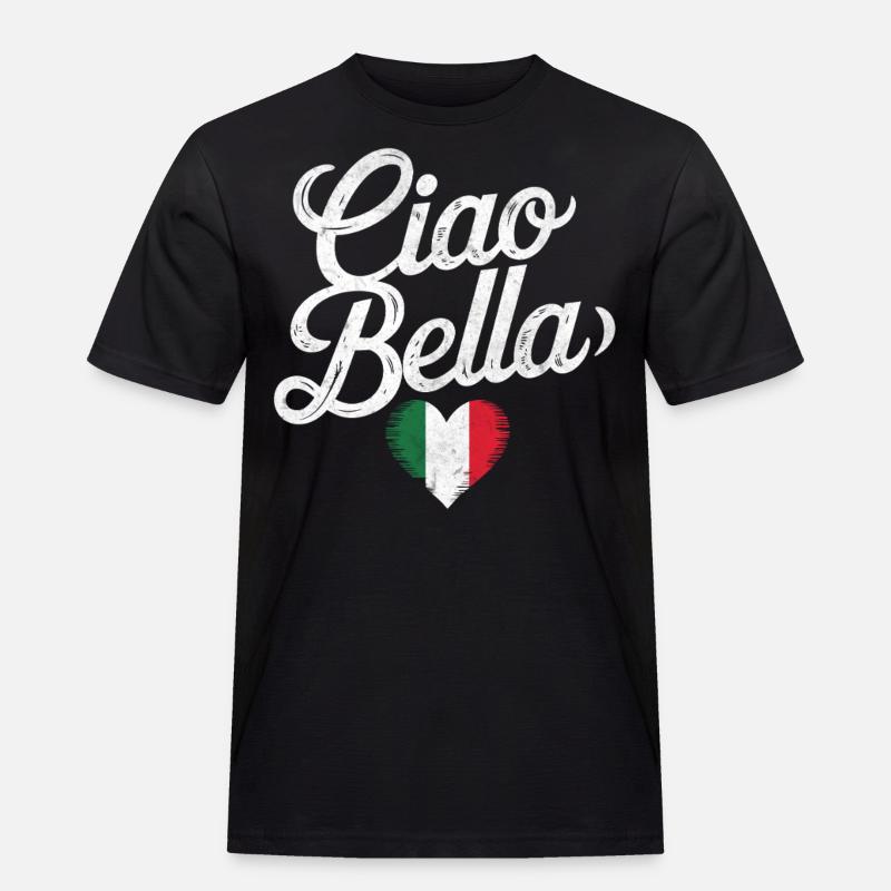 Ciao Bella - Männer Workwear T-Shirt - Schwarz