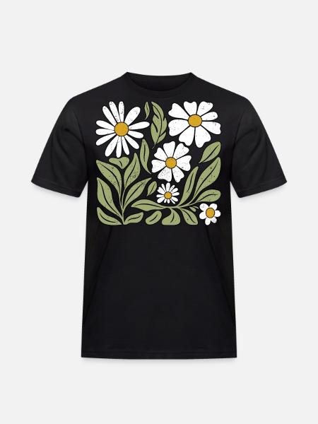 Gänseblümchen Blume Boho Blumen - Männer Workwear T-Shirt - Schwarz