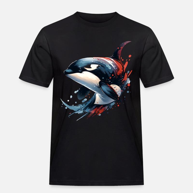 Orca Schwertwal - Männer Workwear T-Shirt - Schwarz