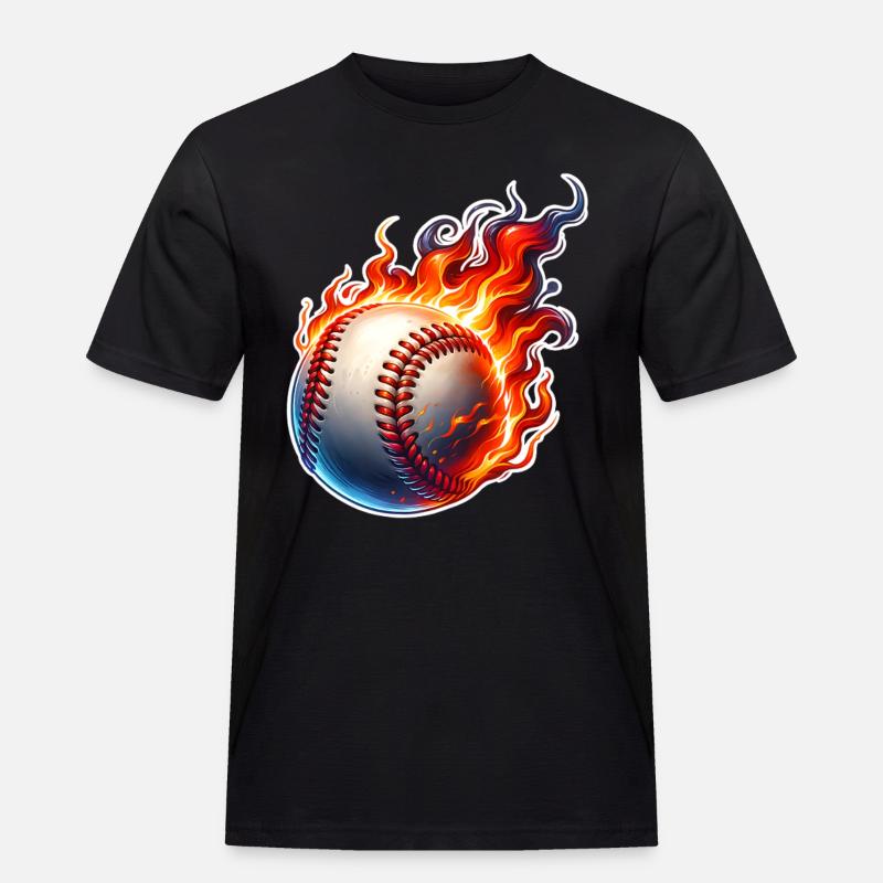 Baseball - Männer Workwear T-Shirt - Schwarz
