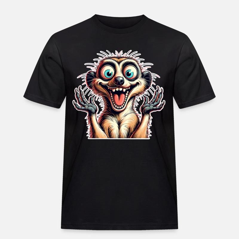 Erdmännchen - Männer Workwear T-Shirt - Schwarz