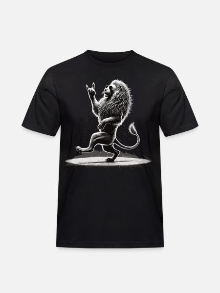 Rocking lion – cool & wild - Men's Workwear T-Shirt - black