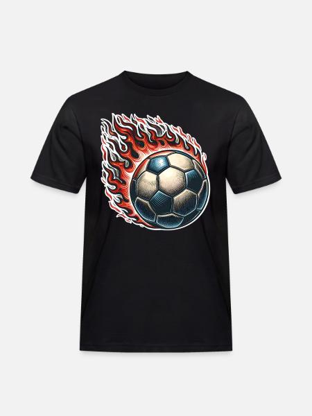 Soccer Flames Ball - Men's Workwear T-Shirt - black