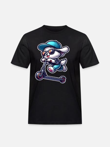 E-Scooter E-Scooter Scooter Dog - Men's Workwear T-Shirt - black