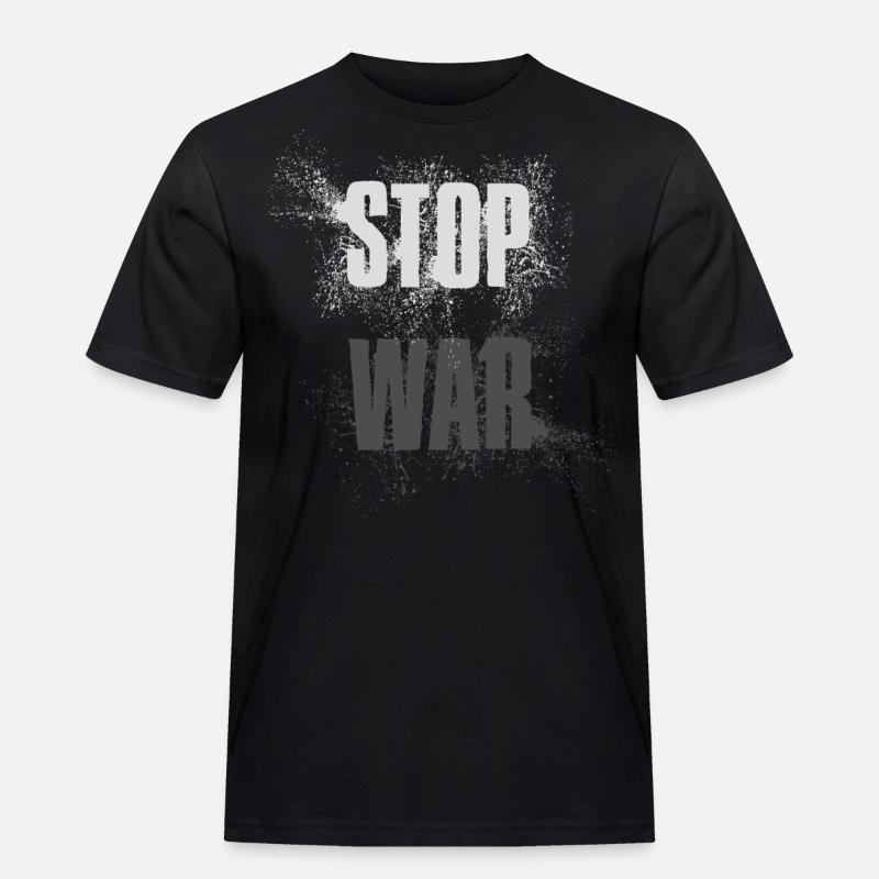 STOP WAR – NO WAR - PEACE - Men's Workwear T-Shirt - black
