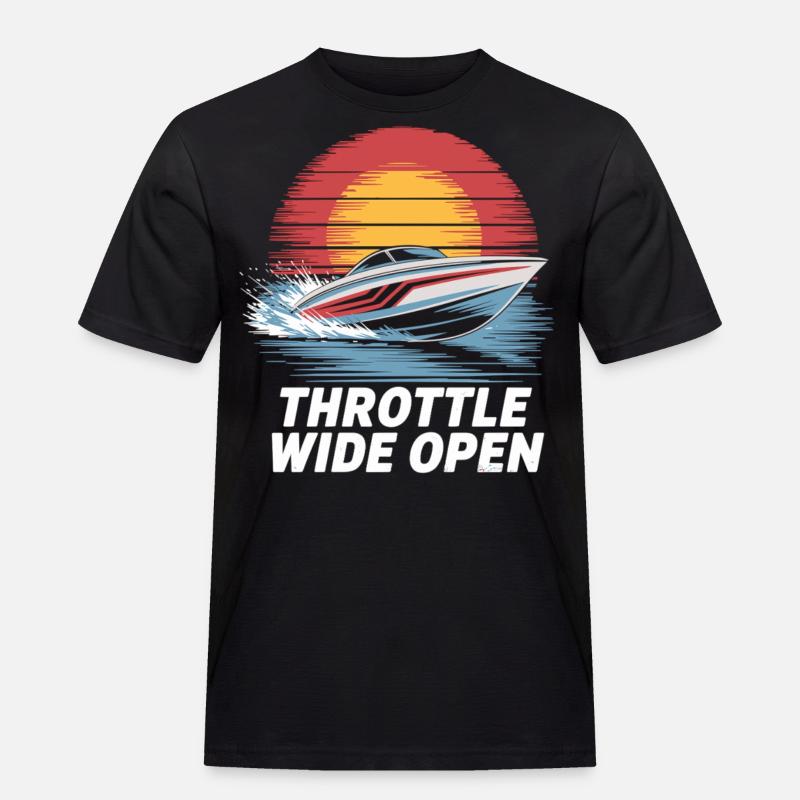 Speedboot Abenteuer Shirt - Männer Workwear T-Shirt - Schwarz