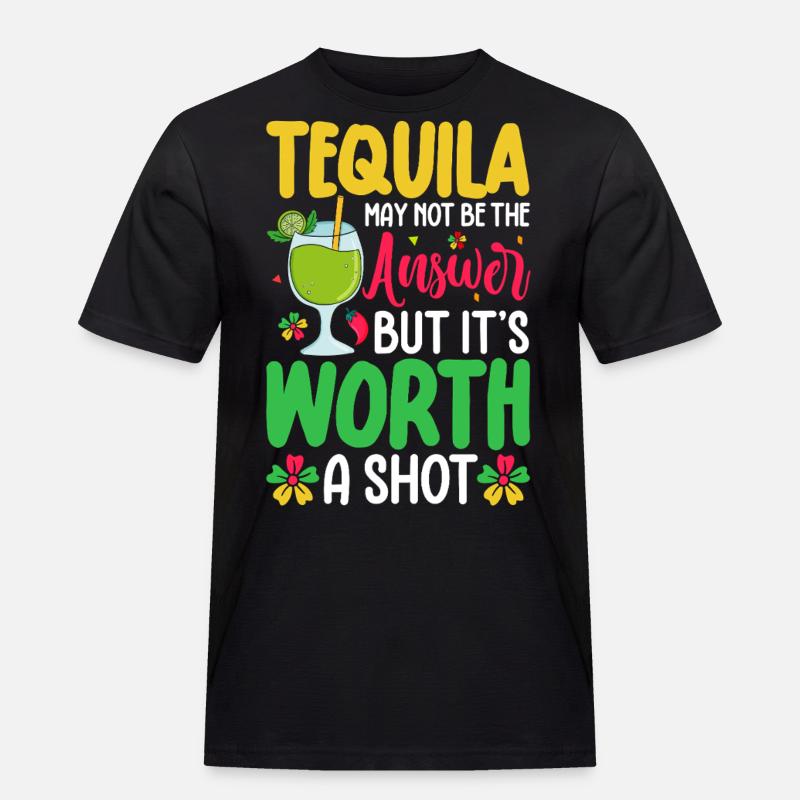 Tequila - Männer Workwear T-Shirt - Schwarz