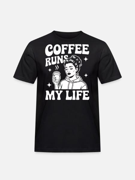 coffee runs my life - Men's Workwear T-Shirt - black