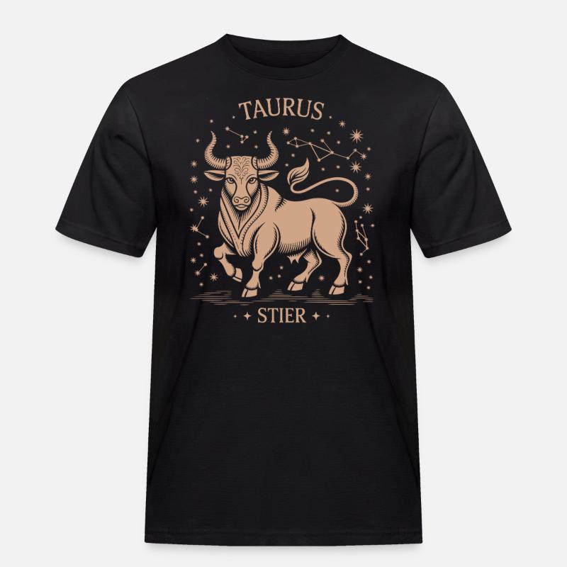 Sternzeichen Stier - Männer Workwear T-Shirt - Schwarz
