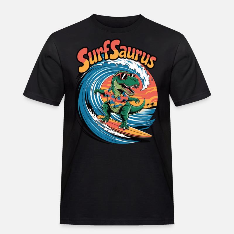 Surfsaurus - Men's Workwear T-Shirt - black