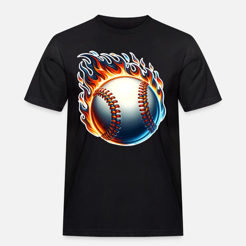 Baseball - Männer Workwear T-Shirt - Schwarz