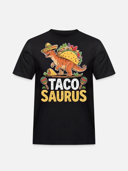 Taco Saurus with Sombrero - Men's Workwear T-Shirt - black