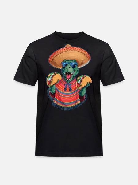 Taco Rex – Fiesta Time! - Men's Workwear T-Shirt - black