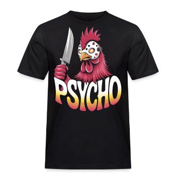Psycho Alarm im Hühnerstall - Männer Workwear T-Shirt - Schwarz - Vorne - AI Model Male 178 light (178cm)