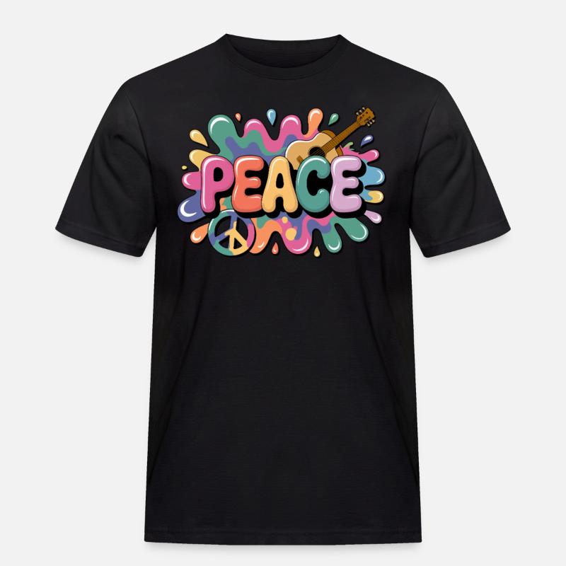 PEACE – Psychedelic - Men's Workwear T-Shirt - black