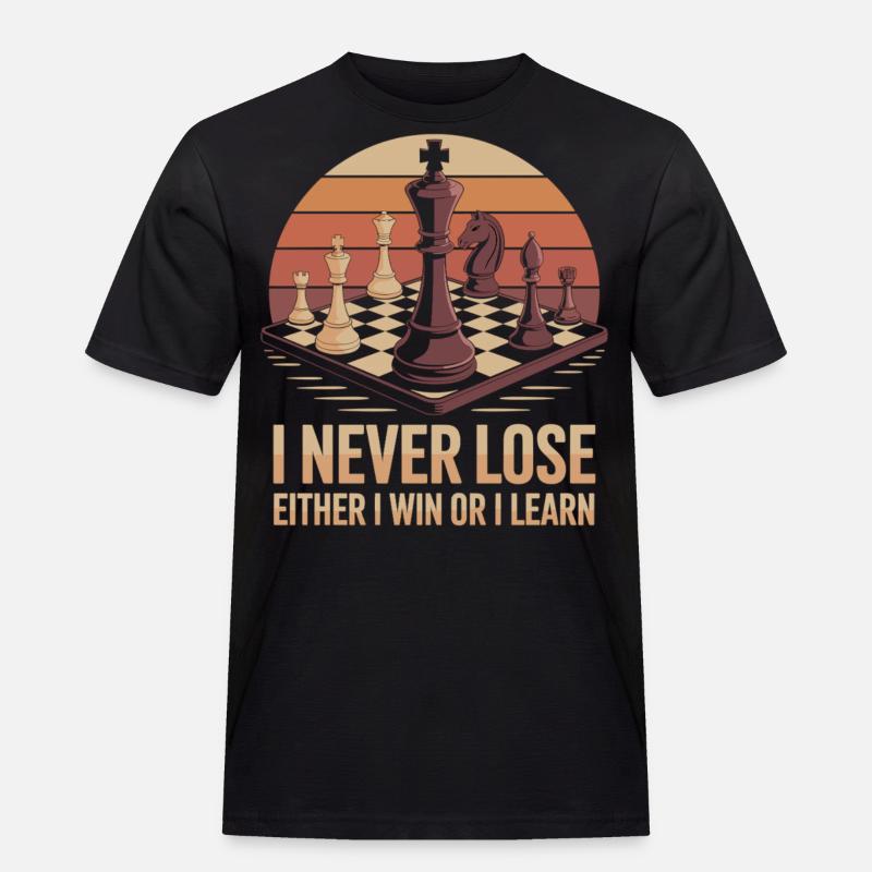Schach: Entweder Sieg oder Lektion - Männer Workwear T-Shirt - Schwarz