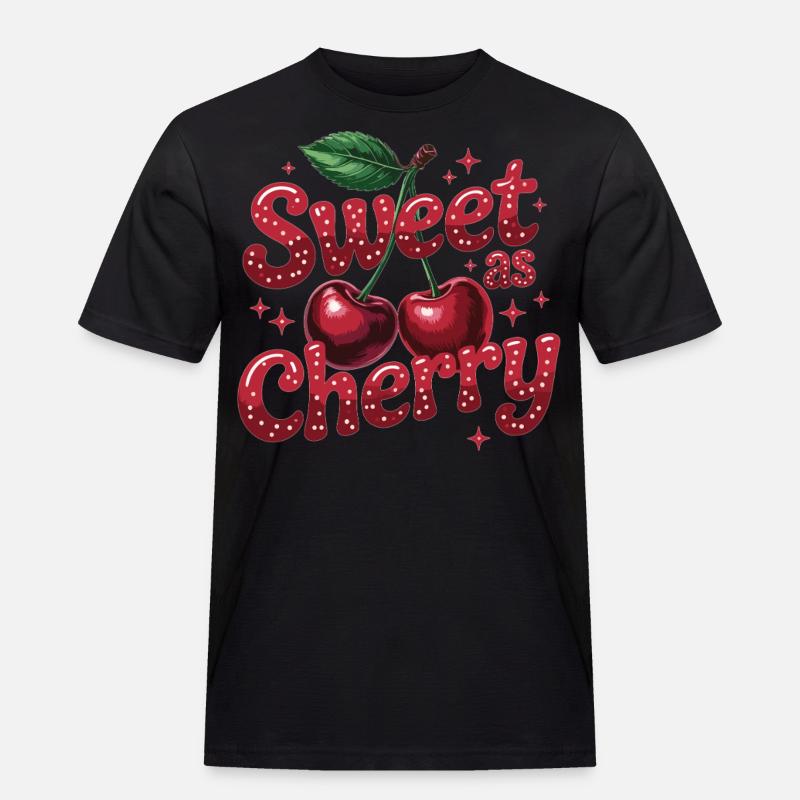 Süß wie Kirsche - Männer Workwear T-Shirt - Schwarz
