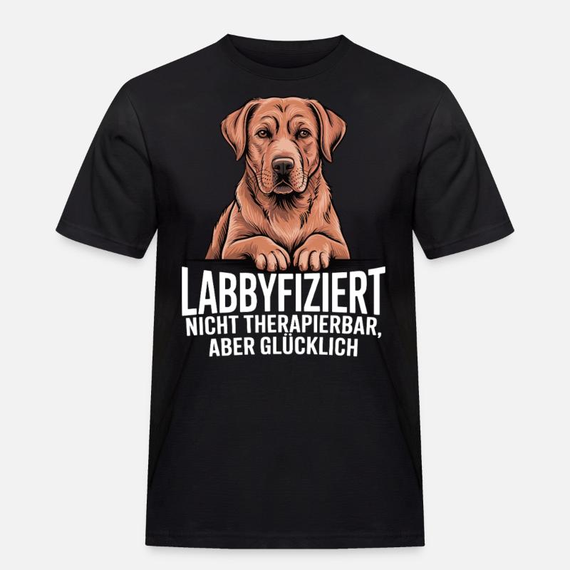 Labbyfiziert Foxred Labrador - Männer Workwear T-Shirt - Schwarz
