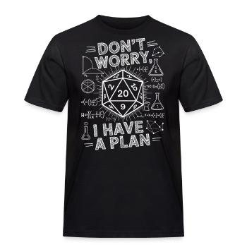 Dont worry i have a plan D20 Würfel - Männer Workwear T-Shirt - Schwarz - Vorne - AI Model Male 178 light (178cm)