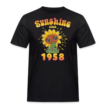 1958 Geburtstag Sunshine since - Männer Workwear T-Shirt - Schwarz - Vorne - AI Model Male 178 light (178cm)