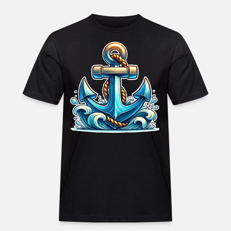 Anker - Männer Workwear T-Shirt - Schwarz