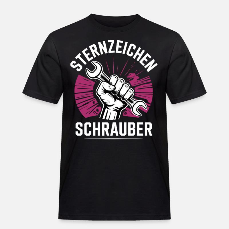 Sternzeichen Schrauber – - Männer Workwear T-Shirt - Schwarz