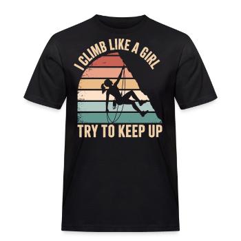 Je grimpe comme une fille pour essayer de suivre - T-shirt Workwear homme - noir - Devant - AI Model Male 178 light (178cm)
