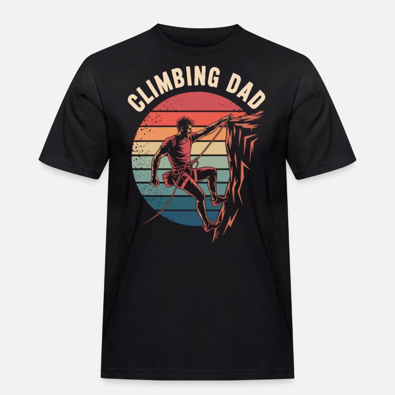 Climbing Dad - Männer Workwear T-Shirt - Schwarz