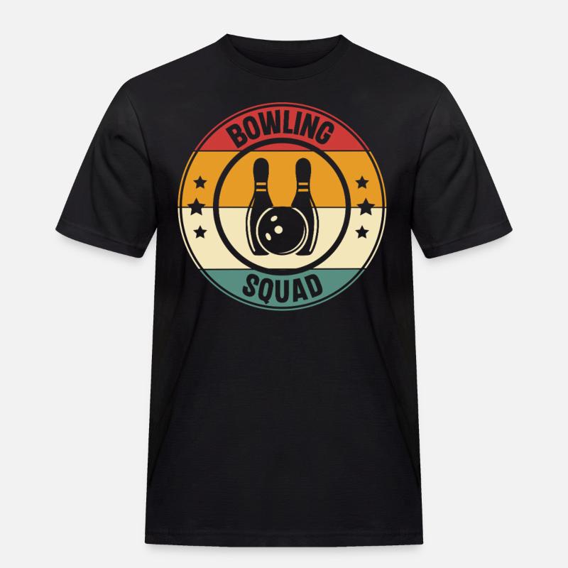 Bowling Squad - Männer Workwear T-Shirt - Schwarz
