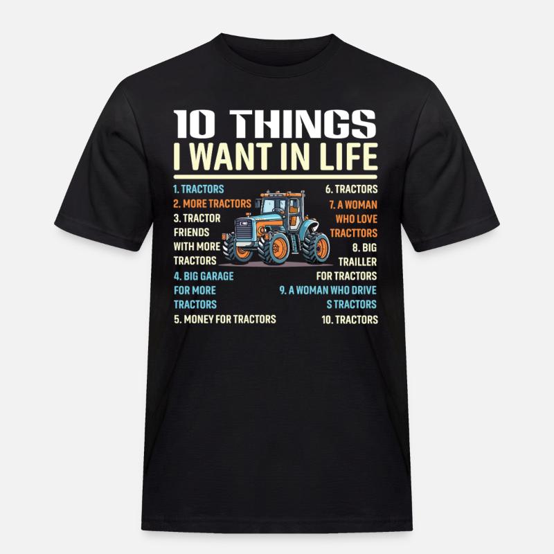 Traktor - Männer Workwear T-Shirt - Schwarz