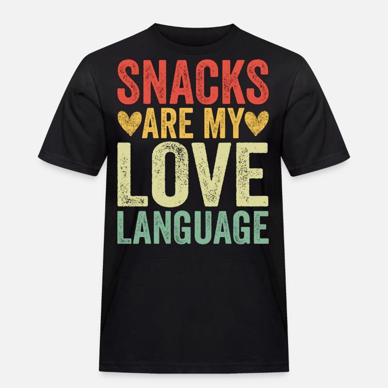 Snacks Are My Love Language - Männer Workwear T-Shirt - Schwarz