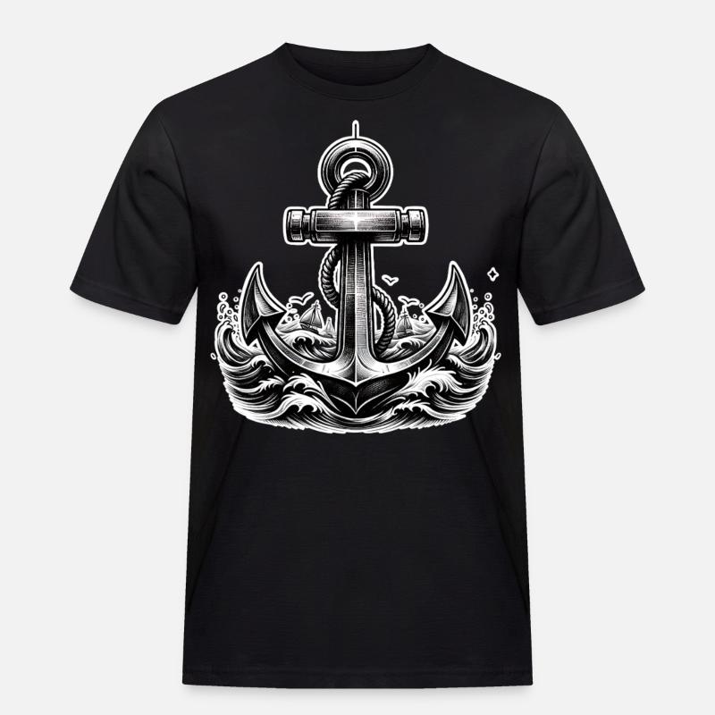 Anker - Männer Workwear T-Shirt - Schwarz