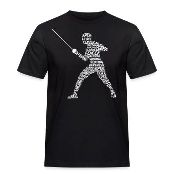 Escrime Escrime Typographie Enfants Hommes Garçons - T-shirt Workwear homme - noir - Devant - AI Model Male 178 light (178cm)