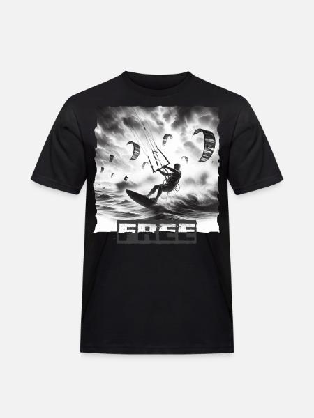 Kitesurfing - Männer Workwear T-Shirt - Schwarz