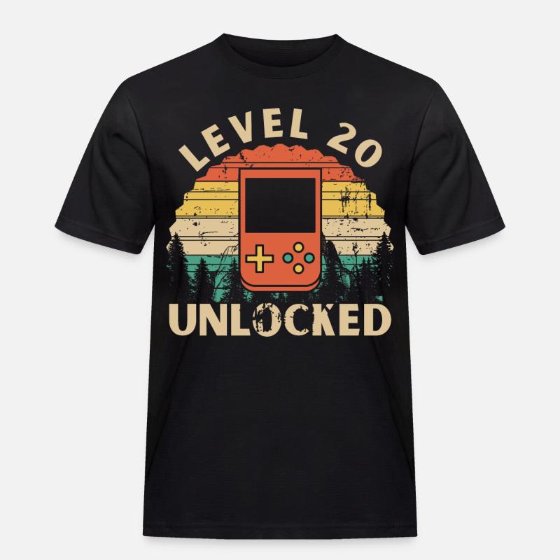 Level 20 freigeschaltet - Männer Workwear T-Shirt - Schwarz