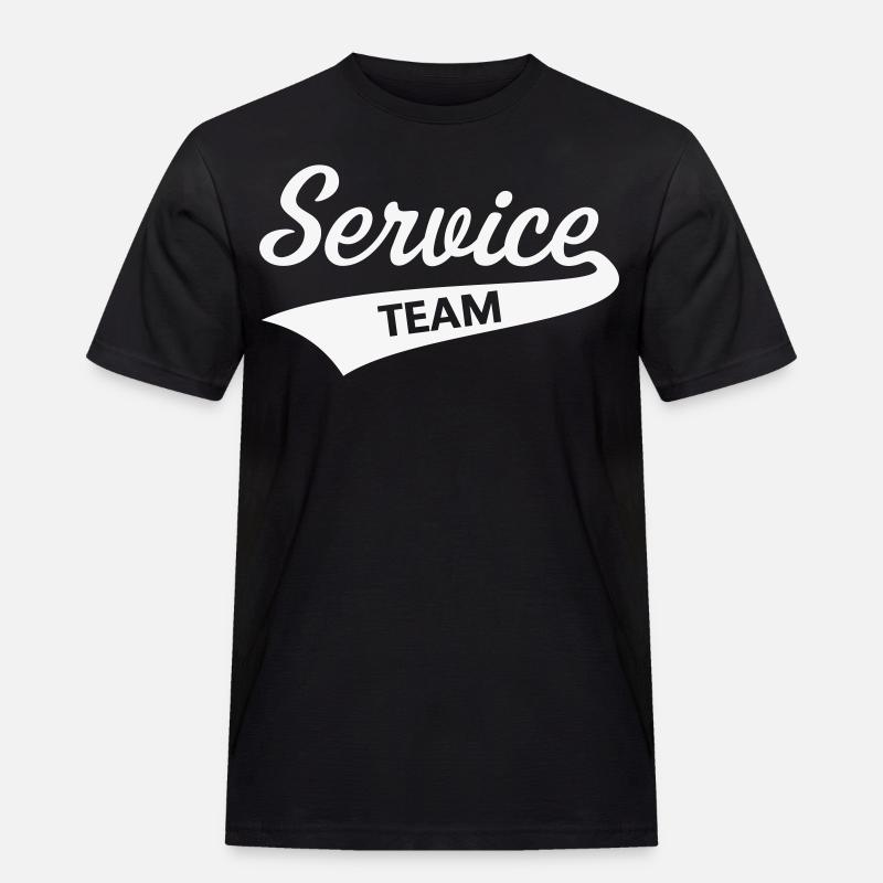 Service Team (Berufskleidung / White) - Männer Workwear T-Shirt - Schwarz