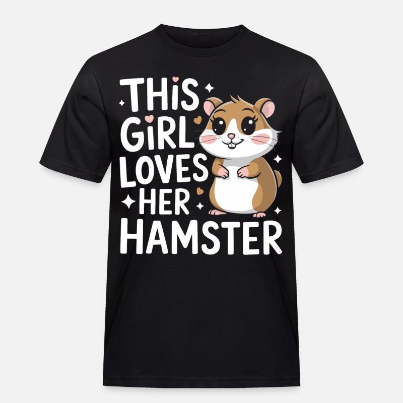 Hamster - Männer Workwear T-Shirt - Schwarz
