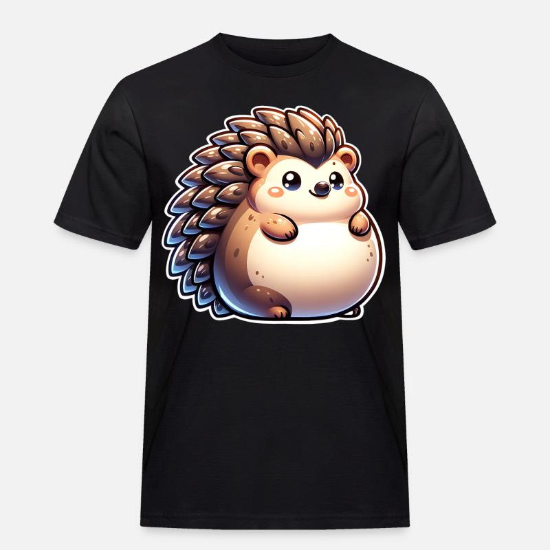 Igel - Männer Workwear T-Shirt - Schwarz