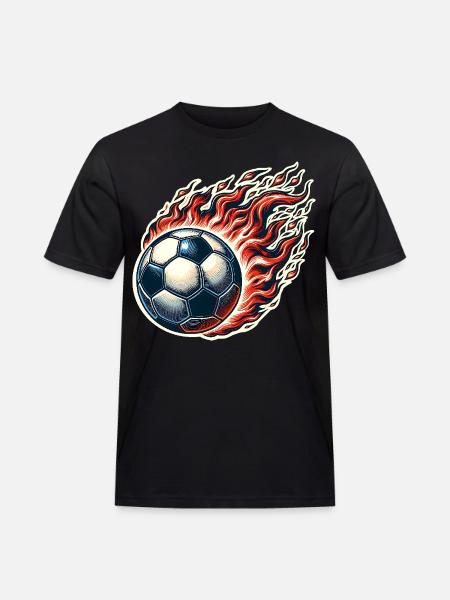 Soccer Flames Ball - Men's Workwear T-Shirt - black