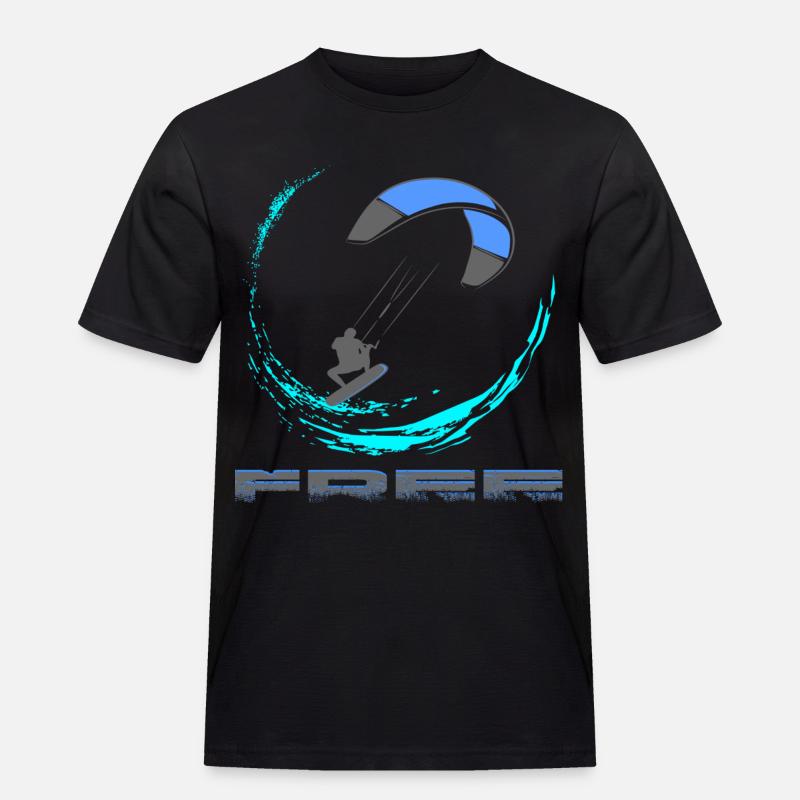 Kitesurf - Männer Workwear T-Shirt - Schwarz